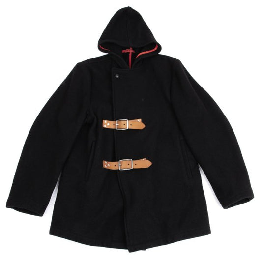 Schott Melton Hooded Half Coat Black Size 36