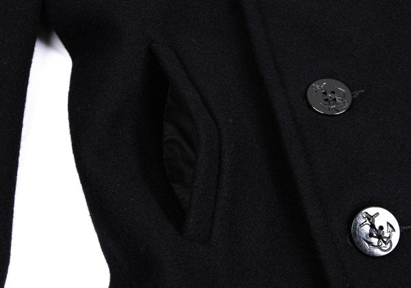 Schott Wool Nylon Patch P-Coat Black Size 38