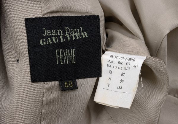 Jean Paul GAULTIER FEMME Wool Double Jacket Beige Size 40