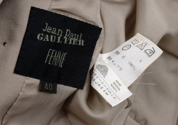 Jean Paul GAULTIER FEMME Wool Double Jacket Beige Size 40