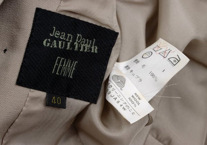 Jean Paul GAULTIER FEMME Wool Double Jacket Beige Size 40