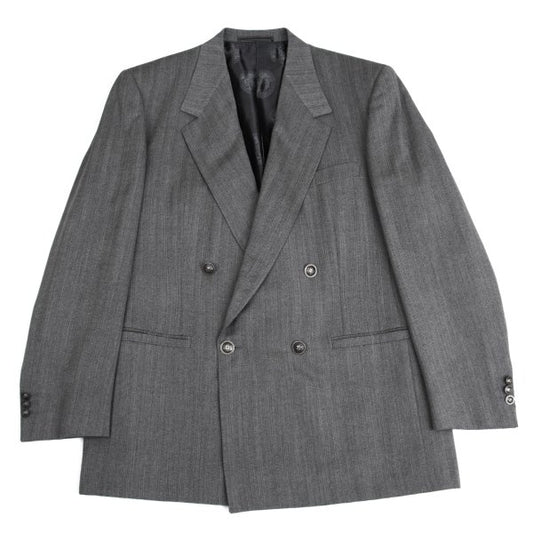 GIANNI VERSACE COUTURE Wool Medusa Button Suit Gray Size XL