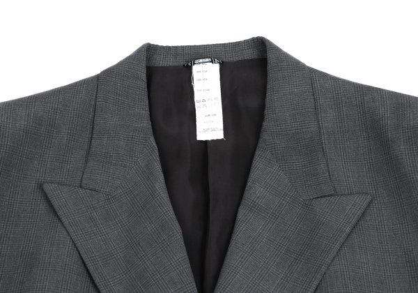 GIANNI VERSACE Silk Glen Check DB Jacket Gray Size 54