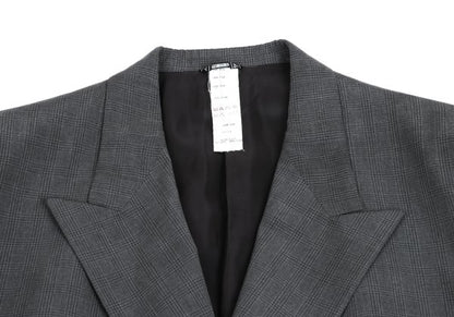 GIANNI VERSACE Silk Glen Check DB Jacket Gray Size 54