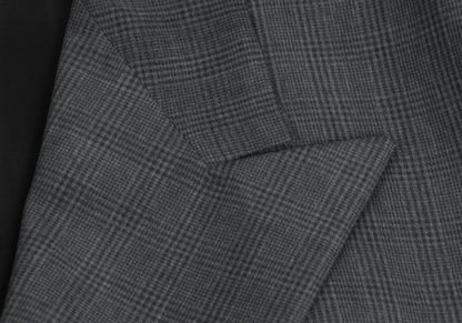 GIANNI VERSACE Silk Glen Check DB Jacket Gray Size 54