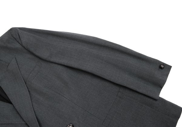 GIANNI VERSACE Silk Glen Check DB Jacket Gray Size 54