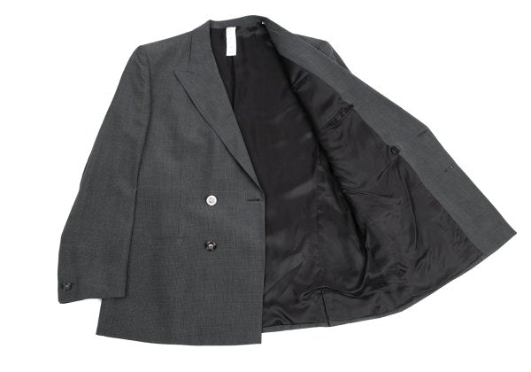 GIANNI VERSACE Silk Glen Check DB Jacket Gray Size 54