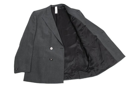 GIANNI VERSACE Silk Glen Check DB Jacket Gray Size 54
