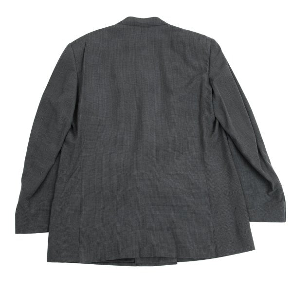 GIANNI VERSACE Silk Glen Check DB Jacket Gray Size 54