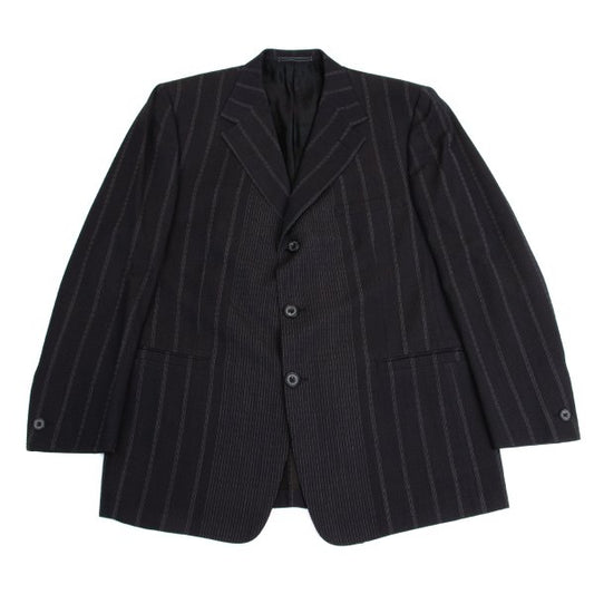 GIANNI VERSACE COUTURE Wool Blend Stripe Jacket Navy Size XL