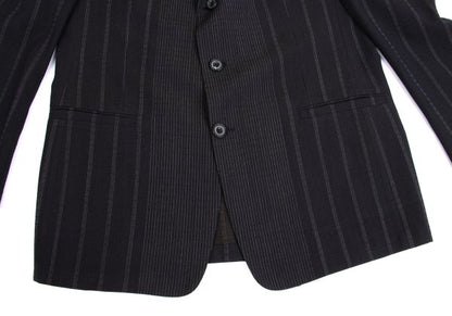 GIANNI VERSACE COUTURE Wool Blend Stripe Jacket Navy Size XL