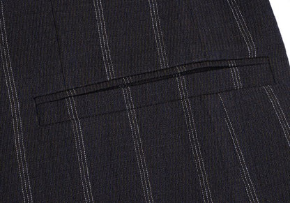 GIANNI VERSACE COUTURE Wool Blend Stripe Jacket Navy Size XL