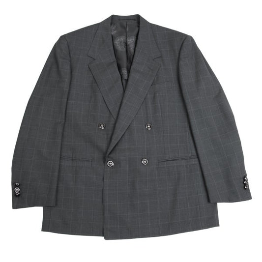 GIANNI VERSACE COUTURE Wool Medusa Glen Jacket Gray Size XL