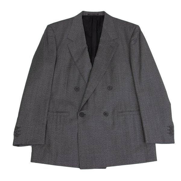 GIANNI VERSACE COUTURE Wool Double Jacket Gray Size XL