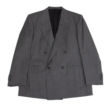 GIANNI VERSACE COUTURE Wool Double Jacket Gray Size XL