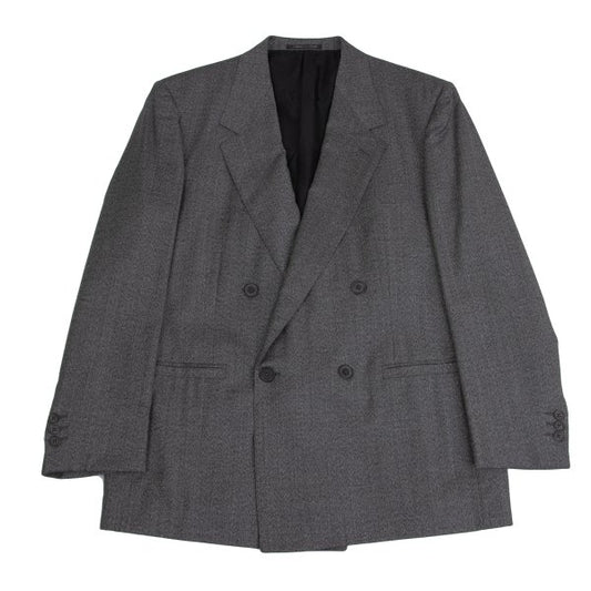 GIANNI VERSACE COUTURE Wool Double Jacket Gray Size XL