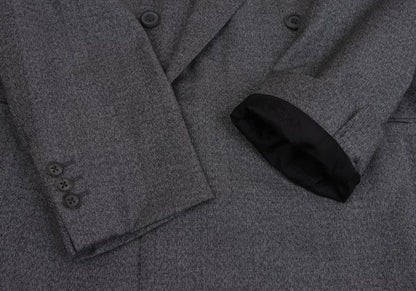 GIANNI VERSACE COUTURE Wool Double Jacket Gray Size XL