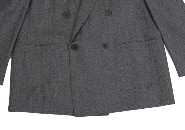 GIANNI VERSACE COUTURE Wool Double Jacket Gray Size XL
