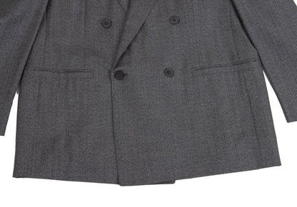 GIANNI VERSACE COUTURE Wool Double Jacket Gray Size XL