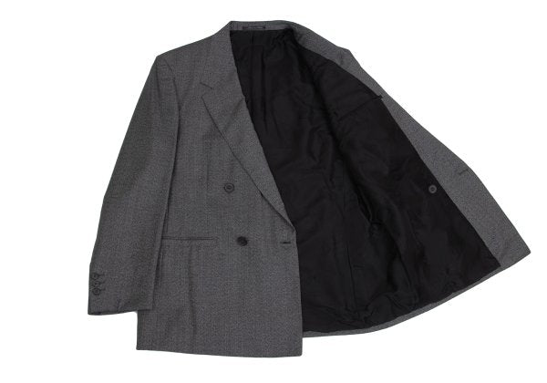 GIANNI VERSACE COUTURE Wool Double Jacket Gray Size XL