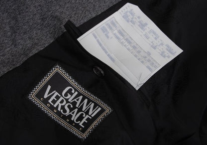 GIANNI VERSACE COUTURE Wool Double Jacket Gray Size XL