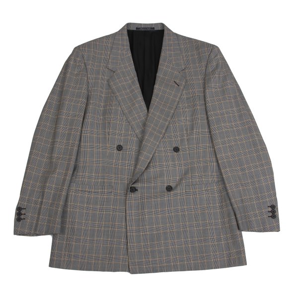 GIANNI VERSACE COUTURE Wool Glen Check Jacket Gray Size XL