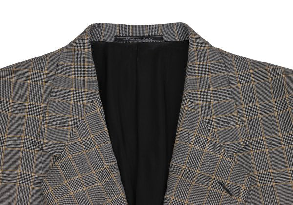 GIANNI VERSACE COUTURE Wool Glen Check Jacket Gray Size XL