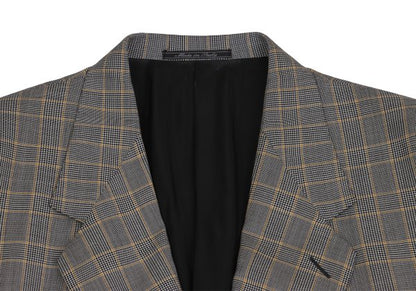 GIANNI VERSACE COUTURE Wool Glen Check Jacket Gray Size XL