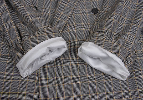 GIANNI VERSACE COUTURE Wool Glen Check Jacket Gray Size XL