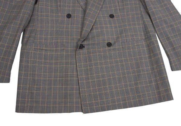 GIANNI VERSACE COUTURE Wool Glen Check Jacket Gray Size XL