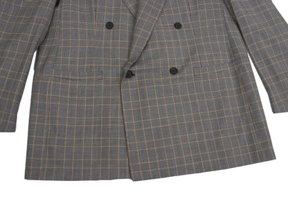 GIANNI VERSACE COUTURE Wool Glen Check Jacket Gray Size XL