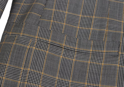 GIANNI VERSACE COUTURE Wool Glen Check Jacket Gray Size XL