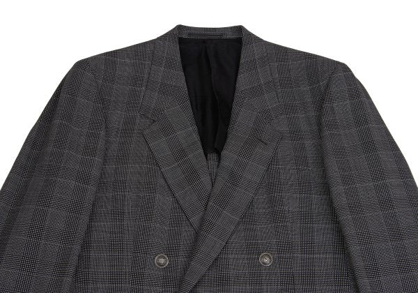 GIANNI VERSACE COUTURE Wool Check Double Jacket Gray Size XL