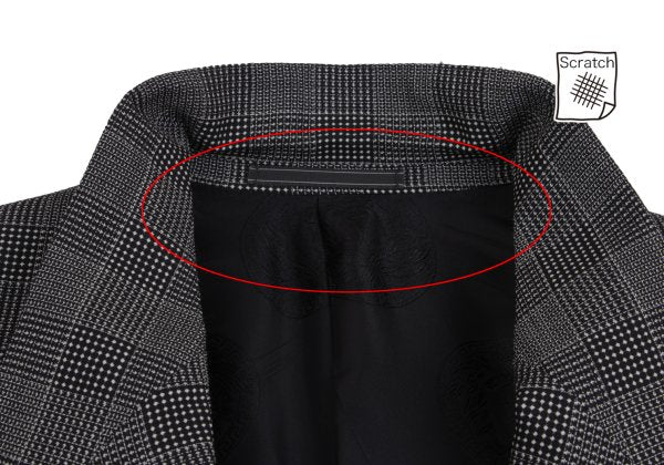 GIANNI VERSACE COUTURE Wool Check Double Jacket Gray Size XL