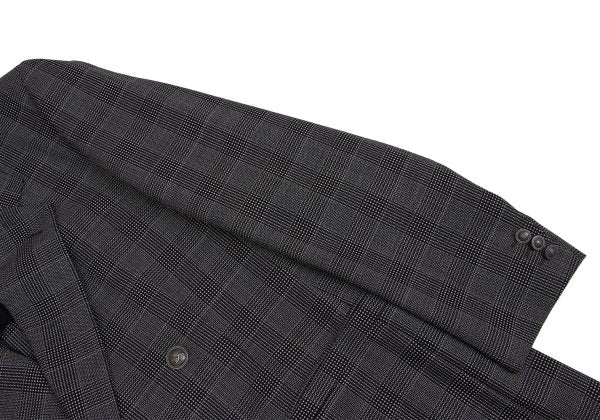 GIANNI VERSACE COUTURE Wool Check Double Jacket Gray Size XL