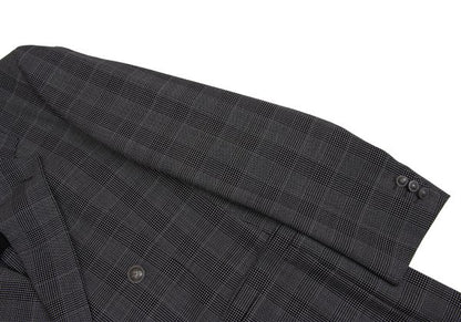 GIANNI VERSACE COUTURE Wool Check Double Jacket Gray Size XL