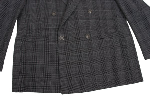 GIANNI VERSACE COUTURE Wool Check Double Jacket Gray Size XL