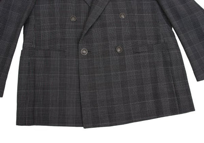 GIANNI VERSACE COUTURE Wool Check Double Jacket Gray Size XL