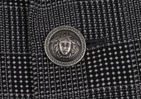 GIANNI VERSACE COUTURE Wool Check Double Jacket Gray Size XL