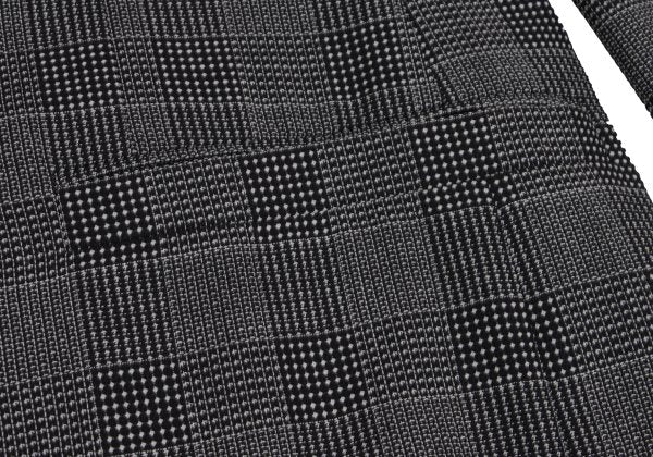 GIANNI VERSACE COUTURE Wool Check Double Jacket Gray Size XL