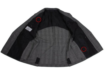 GIANNI VERSACE COUTURE Wool Check Double Jacket Gray Size XL