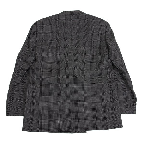 GIANNI VERSACE COUTURE Wool Check Double Jacket Gray Size XL