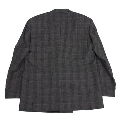 GIANNI VERSACE COUTURE Wool Check Double Jacket Gray Size XL