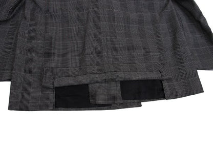 GIANNI VERSACE COUTURE Wool Check Double Jacket Gray Size XL