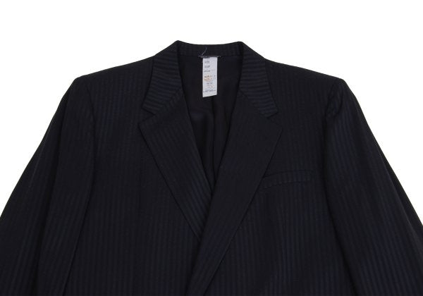 GIANNI VERSACE Wool Silk Shadow Stripe Jacket Navy Size 54