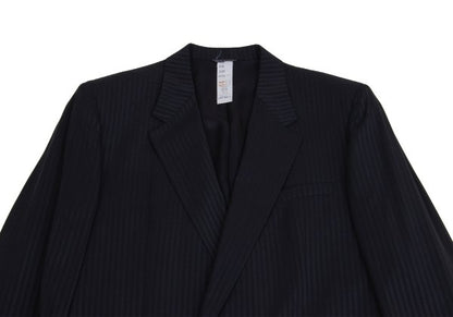 GIANNI VERSACE Wool Silk Shadow Stripe Jacket Navy Size 54