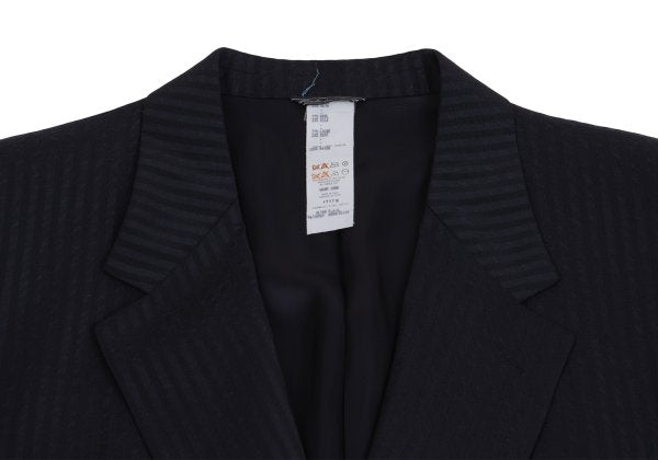 GIANNI VERSACE Wool Silk Shadow Stripe Jacket Navy Size 54