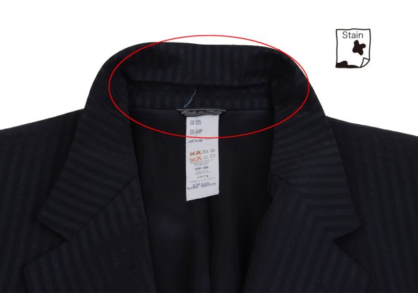 GIANNI VERSACE Wool Silk Shadow Stripe Jacket Navy Size 54