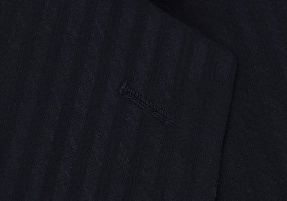 GIANNI VERSACE Wool Silk Shadow Stripe Jacket Navy Size 54