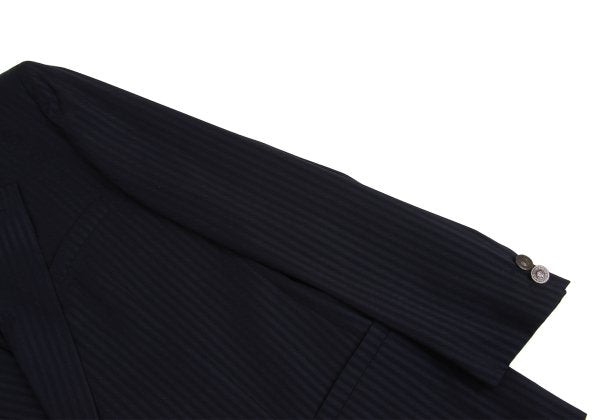 GIANNI VERSACE Wool Silk Shadow Stripe Jacket Navy Size 54